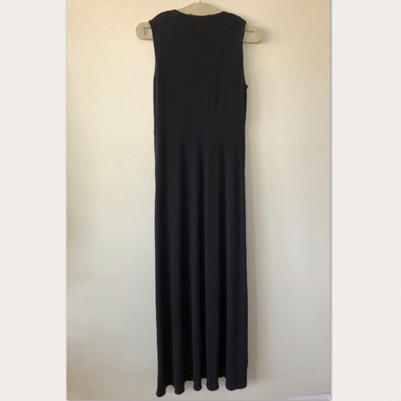 Calvin Klein Black Long Gown Metal Waist Detail 8 - Picture 3 of 7